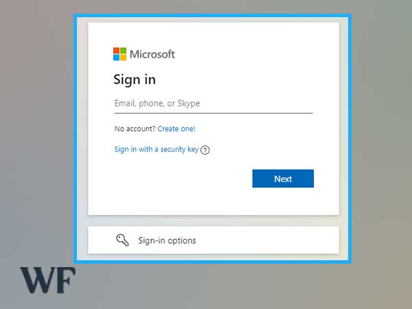Sign-in page of Hotmail