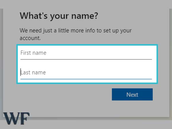 enter first name and last name