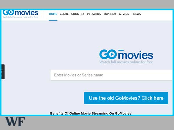 GoMovies homepage