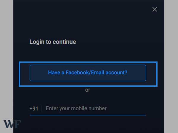 click to have a Facebook/Email account?