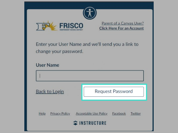Canvas FISD account request password