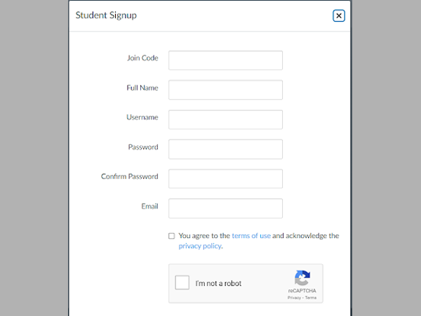 Student signup portal in canvas FISD